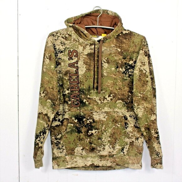 Cabelas Opening Day III Hunting Hoodie Mens Med Camo Green Strata Pouch Pocket - Picture 2 of 8